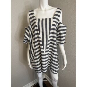 Soft Surroundings 2X Top NWOT Boho Striped Pockets
